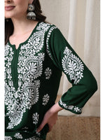 Load image into Gallery viewer, Dhara Modal Chikankari Straight Kurti