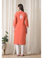 Load image into Gallery viewer, Dhara Modal Chikankari Straight Kurti
