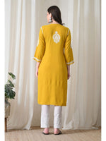 Load image into Gallery viewer, Dhara Modal Chikankari Straight Kurti