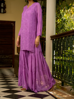 Load image into Gallery viewer, Sajni Luxury Chikankari Mukaish Gharara Set