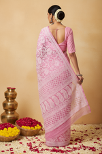 Load image into Gallery viewer, Gulzar Heavy Work Georgette Chikankari Saree