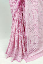 Load image into Gallery viewer, Gulzar Heavy Work Georgette Chikankari Saree