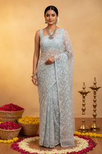 Load image into Gallery viewer, Tepchi work chikankari saree