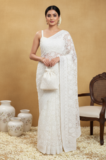 Load image into Gallery viewer, Gulzar Full Jaal Chikankari Saree