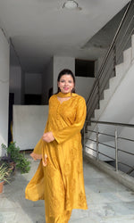 Load image into Gallery viewer, Polki Chanderi Chikankari Suit Set