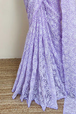 Load image into Gallery viewer, Gulzar Heavy Work Georgette Chikankari Saree
