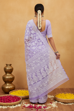 Load image into Gallery viewer, Gulzar Heavy Work Georgette Chikankari Saree