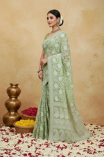 Load image into Gallery viewer, Gulzar Heavy Work Georgette Chikankari Saree