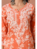 Load image into Gallery viewer, Aadat Mulmul Straight Chikankari Kurti