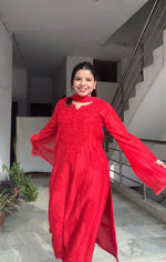 Load image into Gallery viewer, Polki Chanderi Chikankari Suit Set