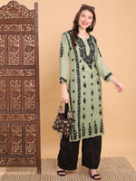 Load image into Gallery viewer, Pratha 3D Chikankari Muslin Kurta