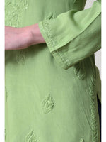 Load image into Gallery viewer, Bela Dyed Rayon Short Chikankari Kurti