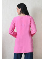 Load image into Gallery viewer, Bela Dyed Rayon Short Chikankari Kurti