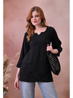Load image into Gallery viewer, Bela Dyed Rayon Short Chikankari Kurti