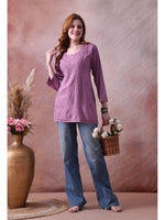 Load image into Gallery viewer, Bela Dyed Rayon Short Chikankari Kurti