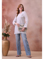 Load image into Gallery viewer, Bela Dyed Rayon Short Chikankari Kurti