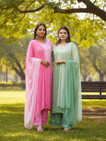 Load image into Gallery viewer, Gulfam Rose Pannel Viscose Kurti Set