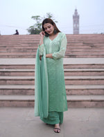 Load image into Gallery viewer, Gulfam Rose Pannel Viscose Kurti Set