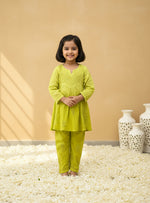 Load image into Gallery viewer, Titli Cotton Chikankari Ombre Girl's 3 PC A-Line Kurta Set - The Lucknowi Chikan
