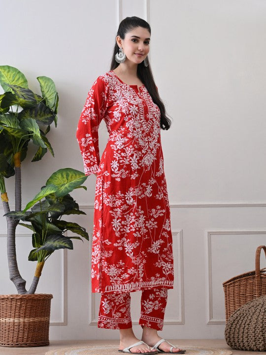 Chhaya Mul Chikankari Kurti Set