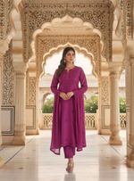 Load image into Gallery viewer, Sona Chanderi Chikankari Kurti Set