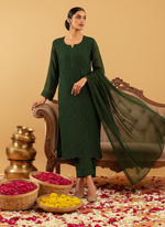 Load image into Gallery viewer, Nagma Chikankari And Mukaish Suit Set