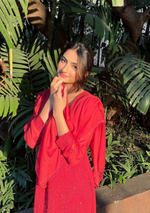 Load image into Gallery viewer, Rakul Preet Viscose Mukaish Chikankari Kurti