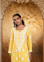 Load image into Gallery viewer, Bela Modal Chikankari Long Kurta