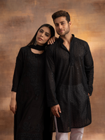 Load image into Gallery viewer, Nawab Mens Hakuba Sequence Chikankari Kurta & Pyjama Set
