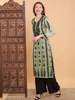 Load image into Gallery viewer, Pratha 3D Chikankari Muslin Kurta