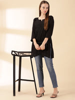 Load image into Gallery viewer, Amina Rayon Short Chikankari Kurti - Red - The Lucknowi Chikan
