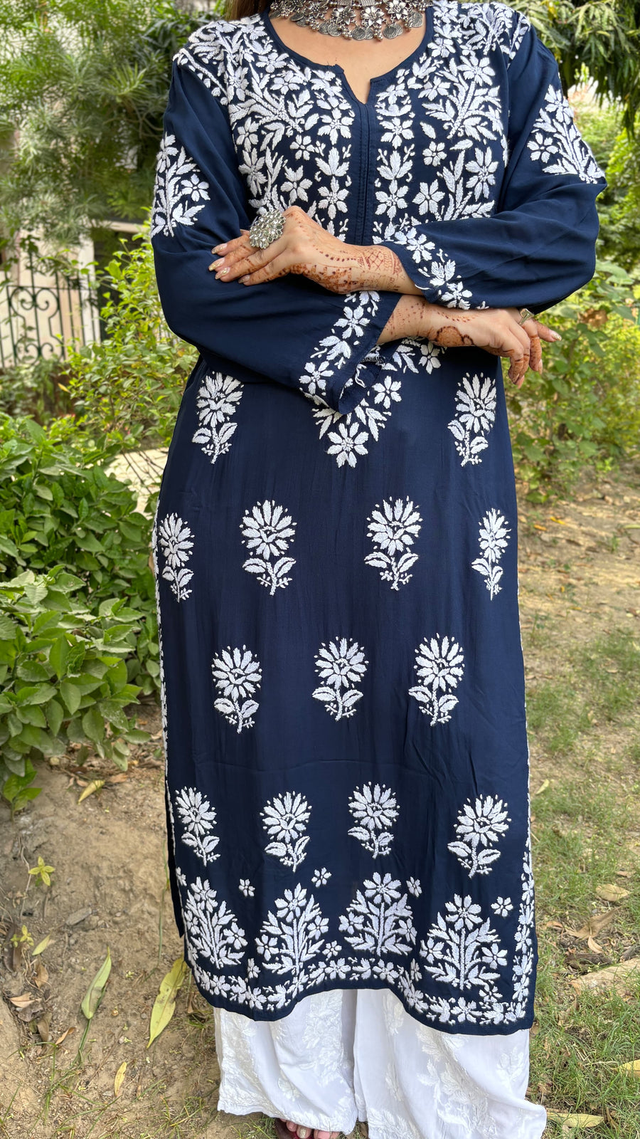 Mausam Modal Chikankari Straight Kurti