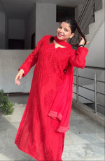 Load image into Gallery viewer, Polki Chanderi Chikankari Suit Set
