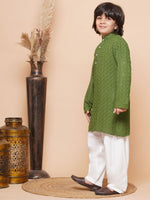 Load image into Gallery viewer, Kunwar Chikankari Boys Kurta Pyjama Set