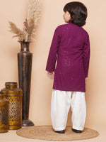 Load image into Gallery viewer, Kunwar Chikankari Boys Kurta Pyjama Set