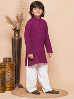 Load image into Gallery viewer, Kunwar Chikankari Boys Kurta Pyjama Set