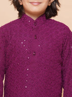 Load image into Gallery viewer, Kunwar Chikankari Boys Kurta Pyjama Set