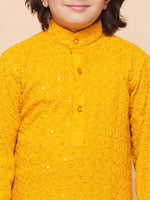 Load image into Gallery viewer, Kunwar Chikankari Boys Kurta Pyjama Set