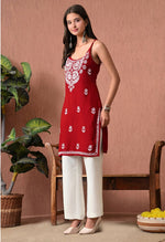 Load image into Gallery viewer, Mahiya Strappy Chikankari Kurti