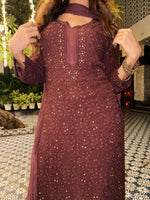 Load image into Gallery viewer, Nagma Chikankari And Mukaish Suit Set