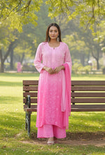 Load image into Gallery viewer, Gulfam Rose Pannel Viscose Kurti Set