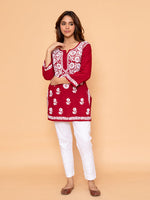 Load image into Gallery viewer, Aabha Premium Modal Chikankari Top