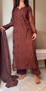 Load image into Gallery viewer, Khwab 3D Handwork Chikankari Kurti Set