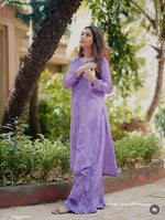 Load image into Gallery viewer, Sona Chanderi Chikankari Kurti Set