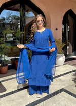 Load image into Gallery viewer, Kalira Rayon Mukaish Chikankari Kurti Set