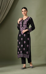 Load image into Gallery viewer, Mahira Rayon Duel Thread Chikankari Kurti