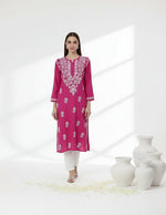 Load image into Gallery viewer, Heer Rayon Chikankari Straight Kurti