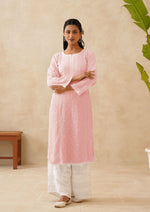 Load image into Gallery viewer, Suhana Ombre Chikankari Viscose Long Kurta - The Lucknowi Chikan