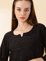 Load image into Gallery viewer, Amina Rayon Short Chikankari Kurti - Red - The Lucknowi Chikan