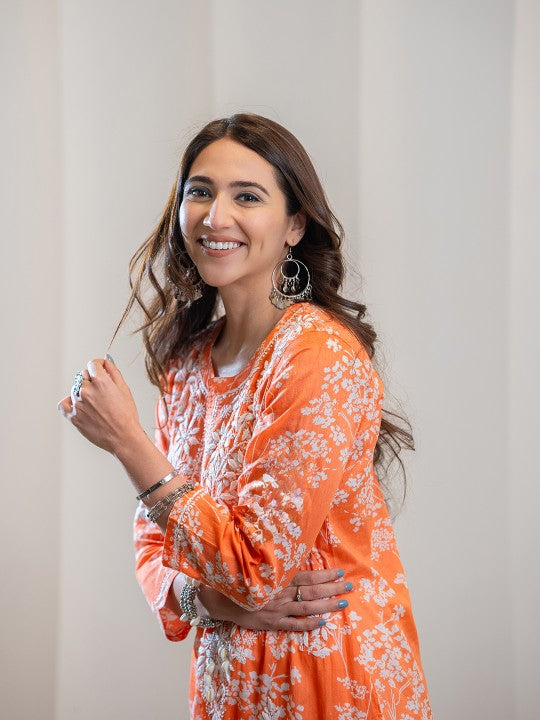 Zainab Chikankari Mulmul Straight Kurti